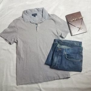 Banana Republic Factory Mens Gray Short Sleeve